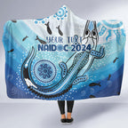 Personalised Keep the Fire Burning NAIDOC 2024 Hooded Blanket Aboriginal Dot with Crocodile