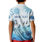 Personalised Keep the Fire Burning NAIDOC 2024 Kid Polo Shirt Aboriginal Dot with Crocodile