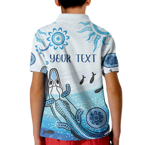 Personalised Keep the Fire Burning NAIDOC 2024 Kid Polo Shirt Aboriginal Dot with Crocodile
