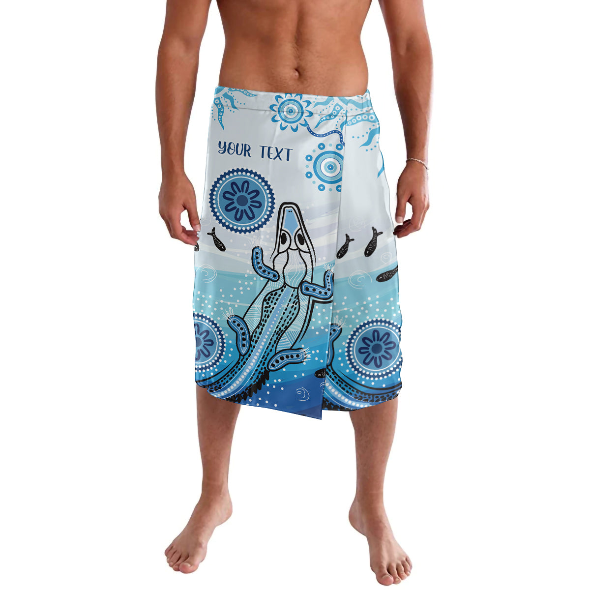 Personalised Keep the Fire Burning NAIDOC 2024 Lavalava Aboriginal Dot with Crocodile