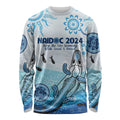 Personalised Keep the Fire Burning NAIDOC 2024 Long Sleeve Shirt Aboriginal Dot with Crocodile