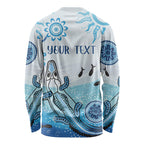 Personalised Keep the Fire Burning NAIDOC 2024 Long Sleeve Shirt Aboriginal Dot with Crocodile
