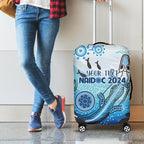 Personalised Keep the Fire Burning NAIDOC 2024 Luggage Cover Aboriginal Dot with Crocodile