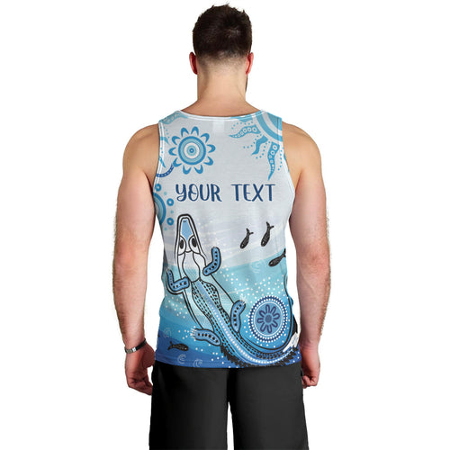 Personalised Keep the Fire Burning NAIDOC 2024 Men Tank Top Aboriginal Dot with Crocodile