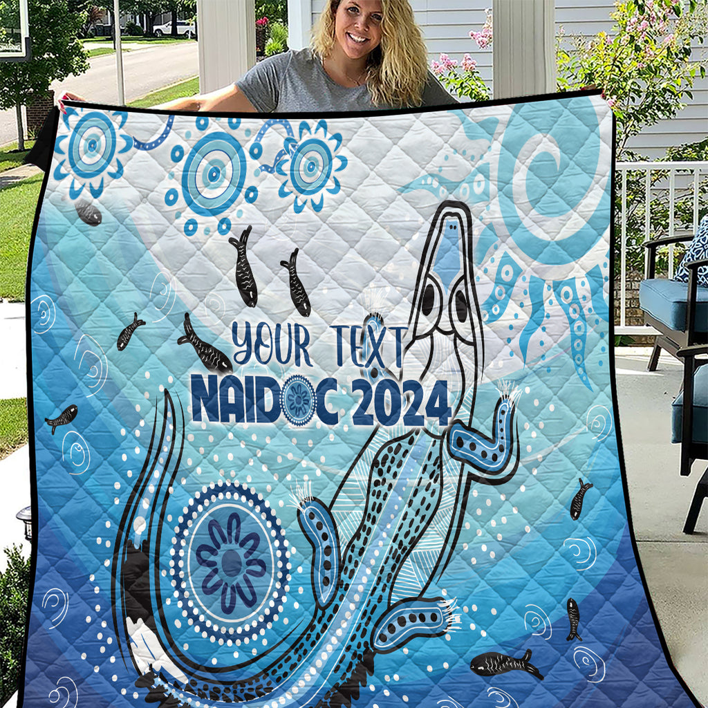 Personalised Keep the Fire Burning NAIDOC 2024 Quilt Aboriginal Dot with Crocodile