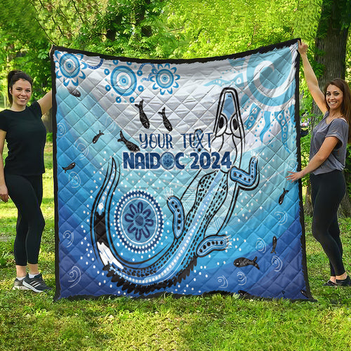 Personalised Keep the Fire Burning NAIDOC 2024 Quilt Aboriginal Dot with Crocodile