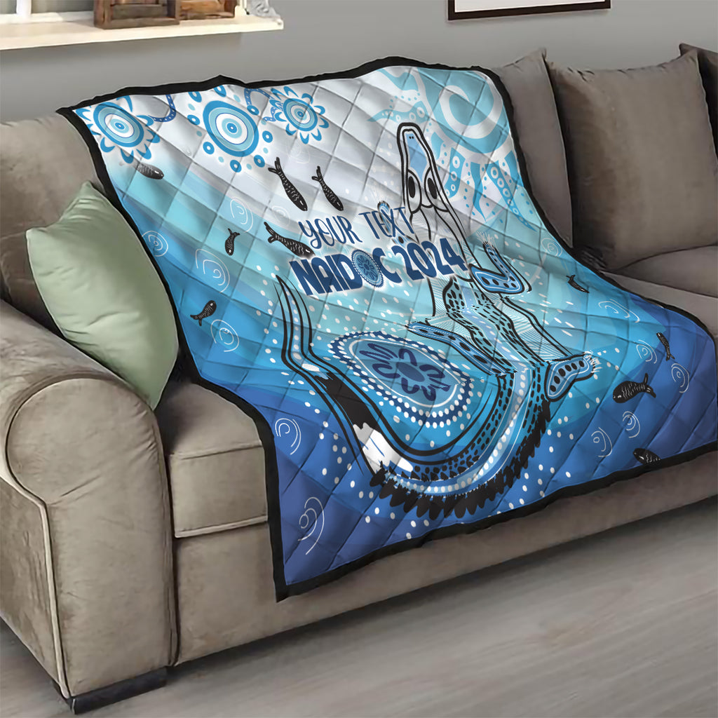 Personalised Keep the Fire Burning NAIDOC 2024 Quilt Aboriginal Dot with Crocodile