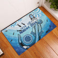 Personalised Keep the Fire Burning NAIDOC 2024 Rubber Doormat Aboriginal Dot with Crocodile