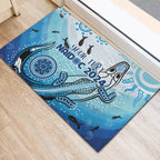 Personalised Keep the Fire Burning NAIDOC 2024 Rubber Doormat Aboriginal Dot with Crocodile