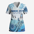 Personalised Keep the Fire Burning NAIDOC 2024 Scrub Top Aboriginal Dot with Crocodile - Aussie Hoodie