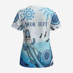 Personalised Keep the Fire Burning NAIDOC 2024 Scrub Top Aboriginal Dot with Crocodile - Aussie Hoodie