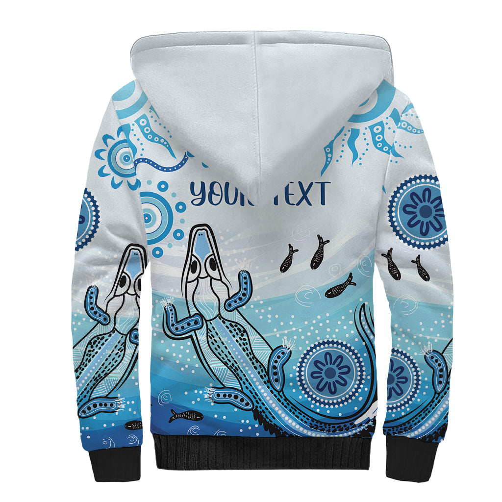 Personalised Keep the Fire Burning NAIDOC 2024 Sherpa Hoodie Aboriginal Dot with Crocodile