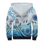 Personalised Keep the Fire Burning NAIDOC 2024 Sherpa Hoodie Aboriginal Dot with Crocodile