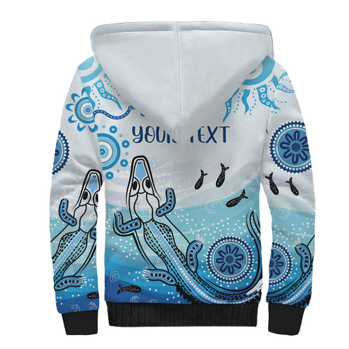 Personalised Keep the Fire Burning NAIDOC 2024 Sherpa Hoodie Aboriginal Dot with Crocodile