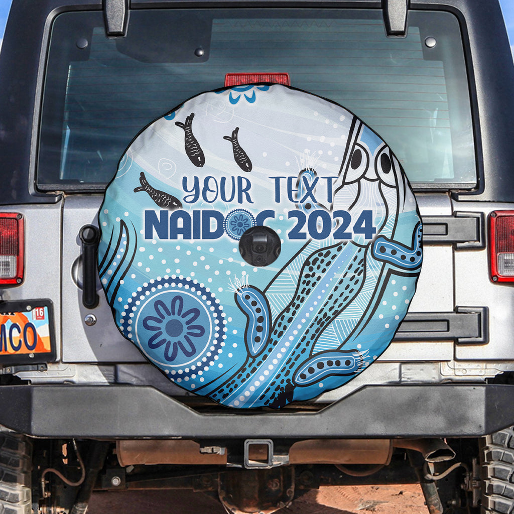 Personalised Keep the Fire Burning NAIDOC 2024 Spare Tire Cover Aboriginal Dot with Crocodile