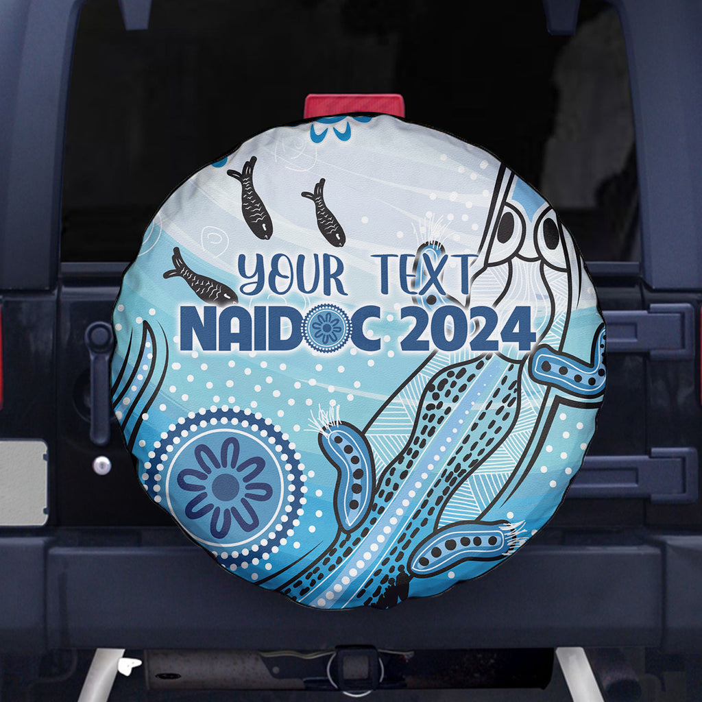Personalised Keep the Fire Burning NAIDOC 2024 Spare Tire Cover Aboriginal Dot with Crocodile