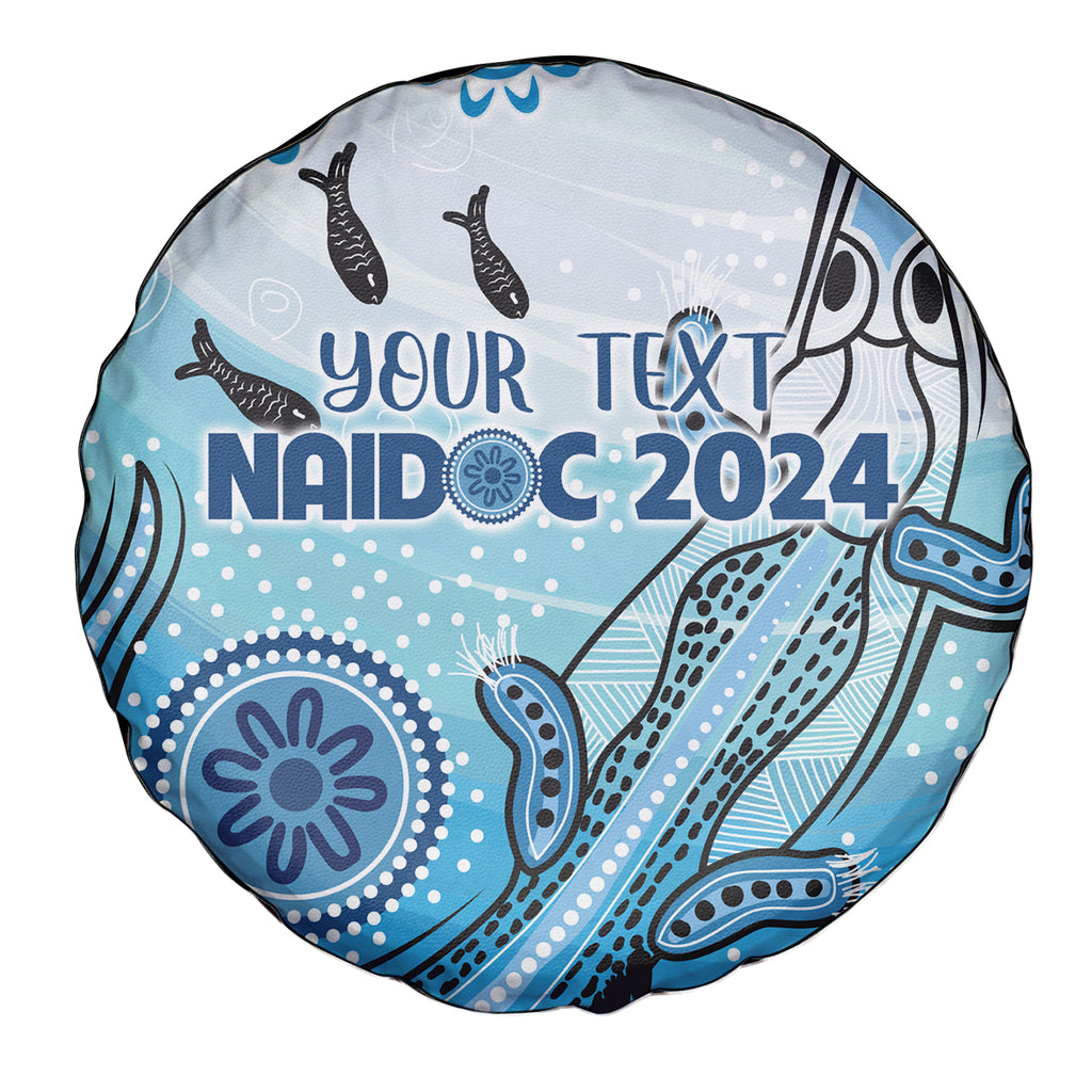 Personalised Keep the Fire Burning NAIDOC 2024 Spare Tire Cover Aboriginal Dot with Crocodile