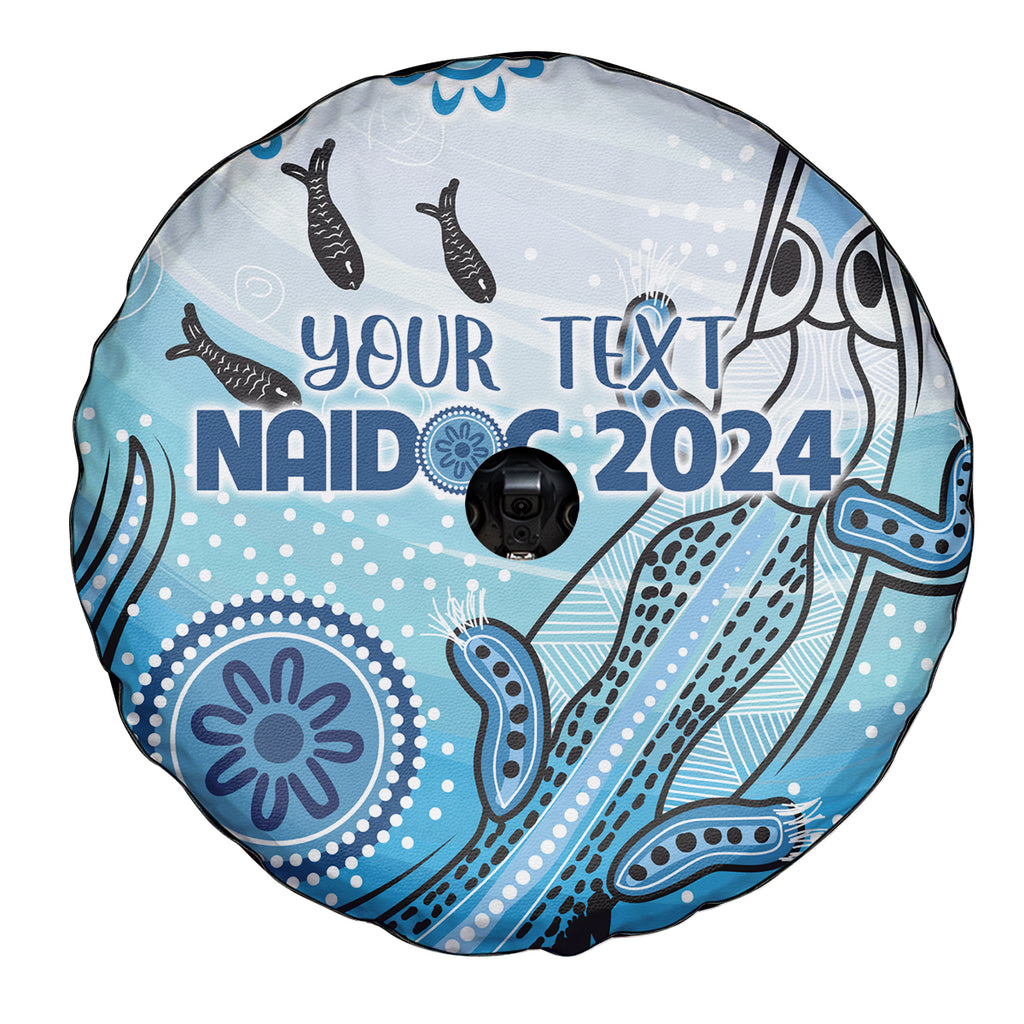Personalised Keep the Fire Burning NAIDOC 2024 Spare Tire Cover Aboriginal Dot with Crocodile