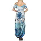 Personalised Keep the Fire Burning NAIDOC 2024 Summer Maxi Dress Aboriginal Dot with Crocodile