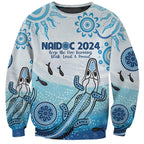 Personalised Keep the Fire Burning NAIDOC 2024 Sweatshirt Aboriginal Dot with Crocodile