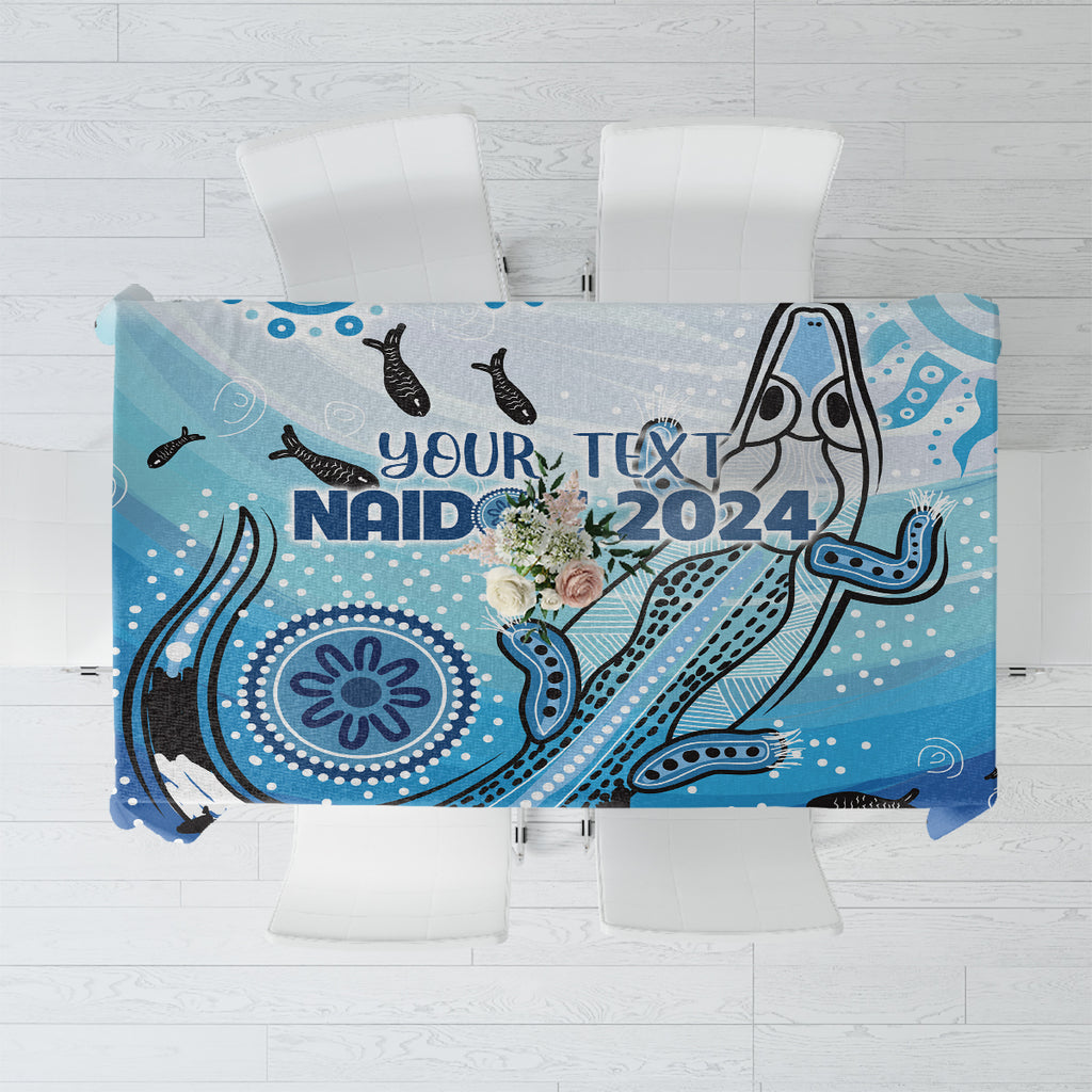 Personalised Keep the Fire Burning NAIDOC 2024 Tablecloth Aboriginal Dot with Crocodile