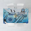 Personalised Keep the Fire Burning NAIDOC 2024 Tablecloth Aboriginal Dot with Crocodile