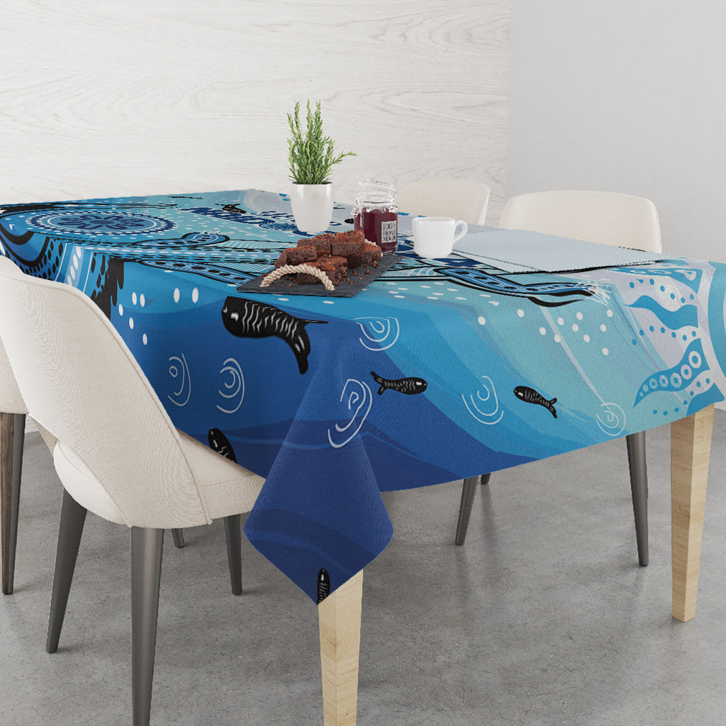 Personalised Keep the Fire Burning NAIDOC 2024 Tablecloth Aboriginal Dot with Crocodile