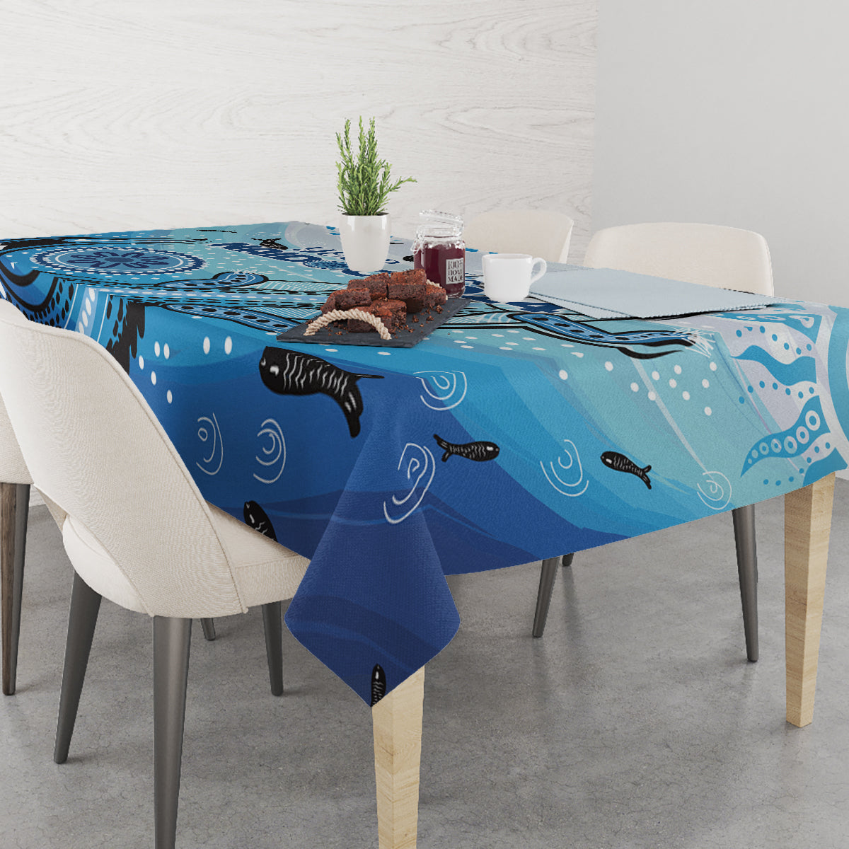 Personalised Keep the Fire Burning NAIDOC 2024 Tablecloth Aboriginal Dot with Crocodile
