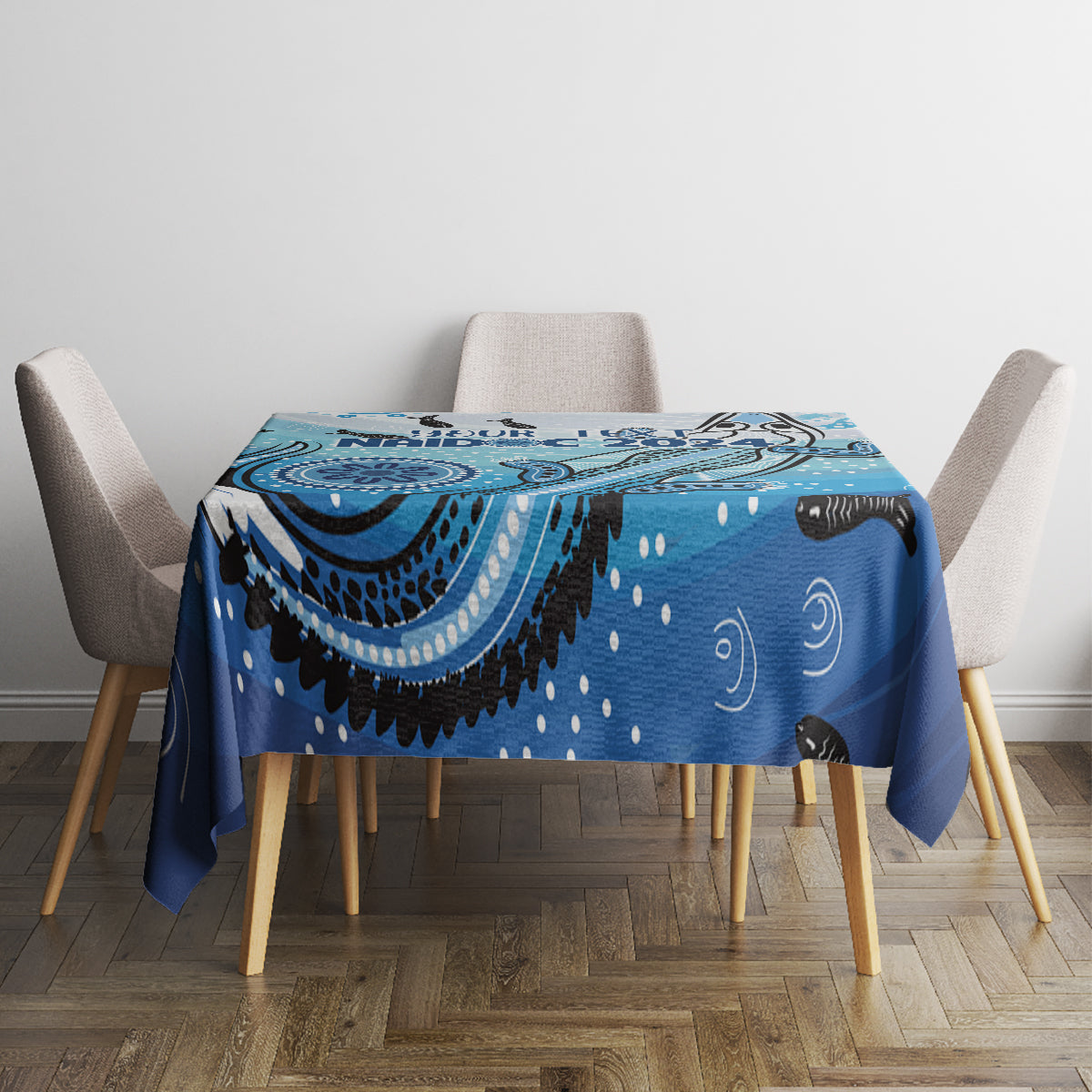 Personalised Keep the Fire Burning NAIDOC 2024 Tablecloth Aboriginal Dot with Crocodile