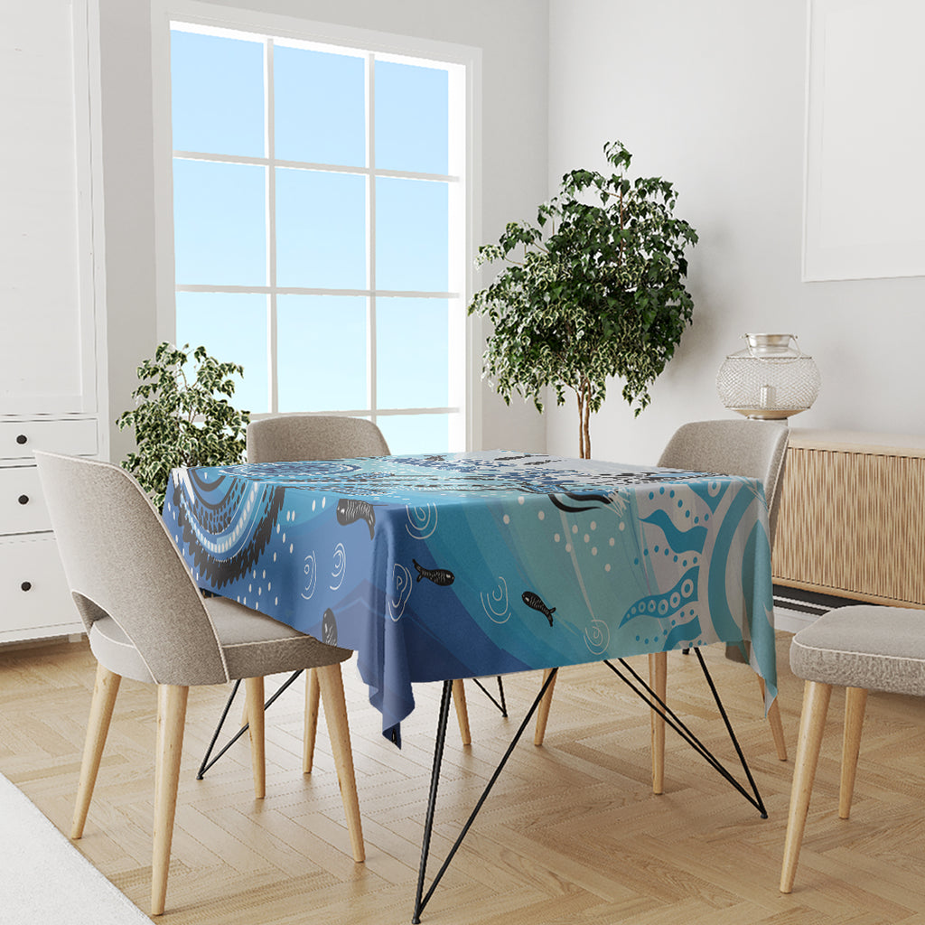 Personalised Keep the Fire Burning NAIDOC 2024 Tablecloth Aboriginal Dot with Crocodile