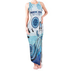 Personalised Keep the Fire Burning NAIDOC 2024 Tank Maxi Dress Aboriginal Dot with Crocodile
