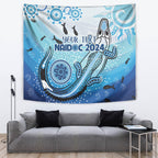 Personalised Keep the Fire Burning NAIDOC 2024 Tapestry Aboriginal Dot with Crocodile