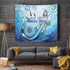 Personalised Keep the Fire Burning NAIDOC 2024 Tapestry Aboriginal Dot with Crocodile