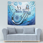Personalised Keep the Fire Burning NAIDOC 2024 Tapestry Aboriginal Dot with Crocodile