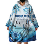 Personalised Keep the Fire Burning NAIDOC 2024 Wearable Blanket Hoodie Aboriginal Dot with Crocodile