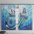 Personalised Keep the Fire Burning NAIDOC 2024 Window Curtain Aboriginal Dot with Crocodile