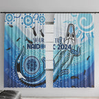 Personalised Keep the Fire Burning NAIDOC 2024 Window Curtain Aboriginal Dot with Crocodile