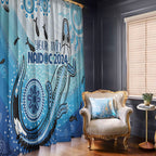 Personalised Keep the Fire Burning NAIDOC 2024 Window Curtain Aboriginal Dot with Crocodile