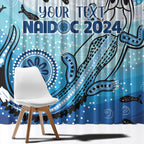 Personalised Keep the Fire Burning NAIDOC 2024 Window Curtain Aboriginal Dot with Crocodile
