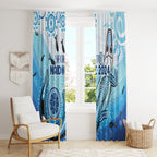 Personalised Keep the Fire Burning NAIDOC 2024 Window Curtain Aboriginal Dot with Crocodile