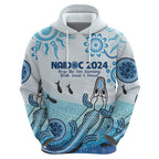 Personalised Keep the Fire Burning NAIDOC 2024 Zip Hoodie Aboriginal Dot with Crocodile