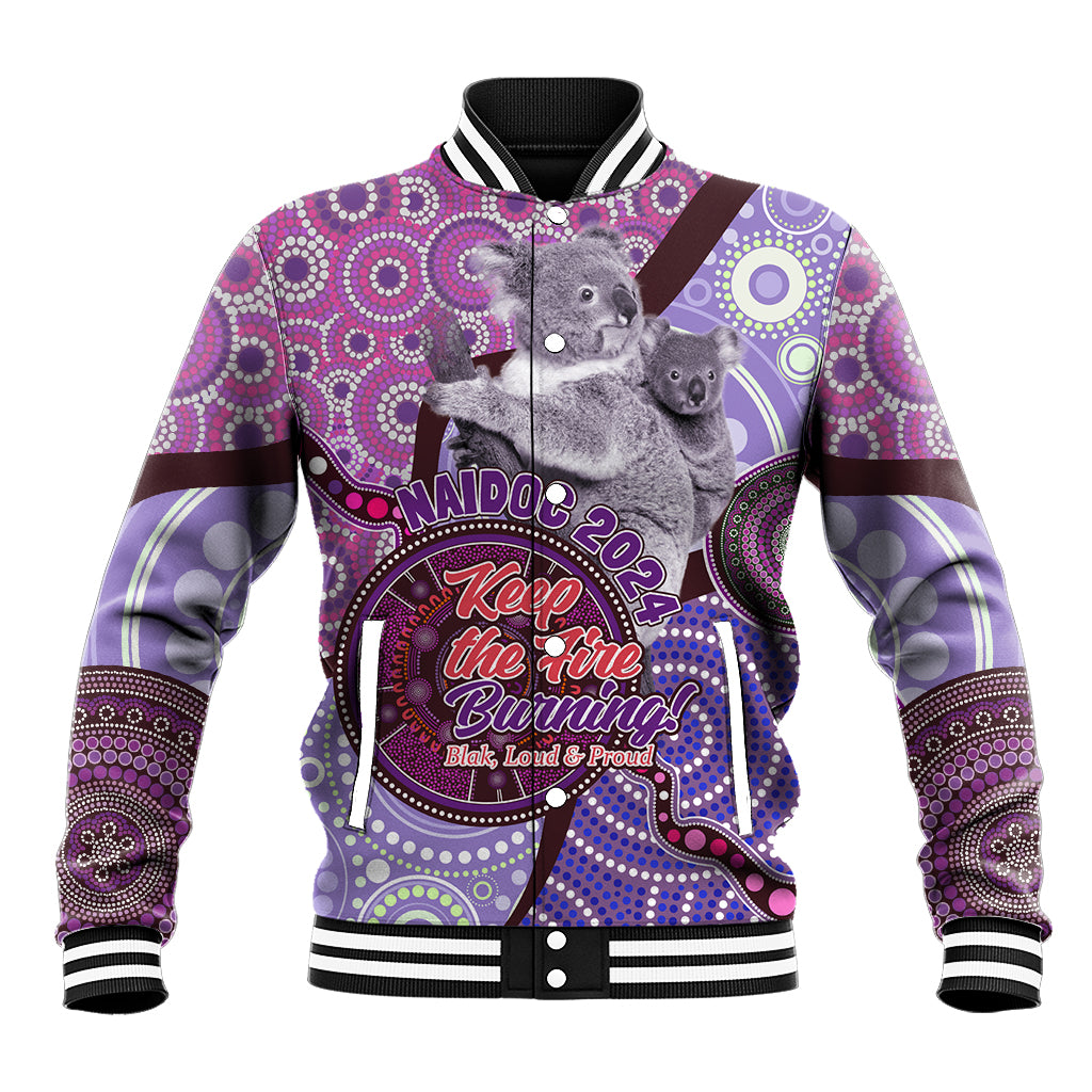 Personalised Australia Koala NAIDOC 2024 Baseball Jacket Keep the Fire Burning