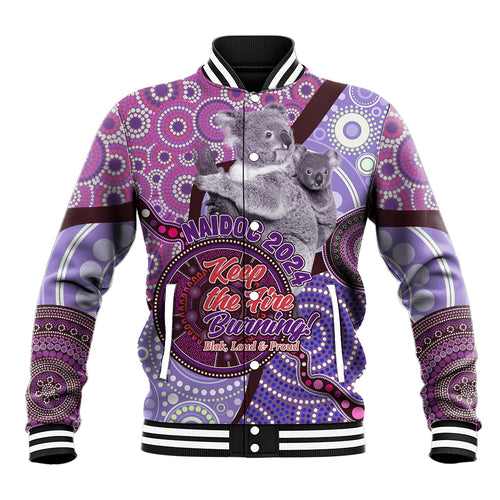 Personalised Australia Koala NAIDOC 2024 Baseball Jacket Keep the Fire Burning