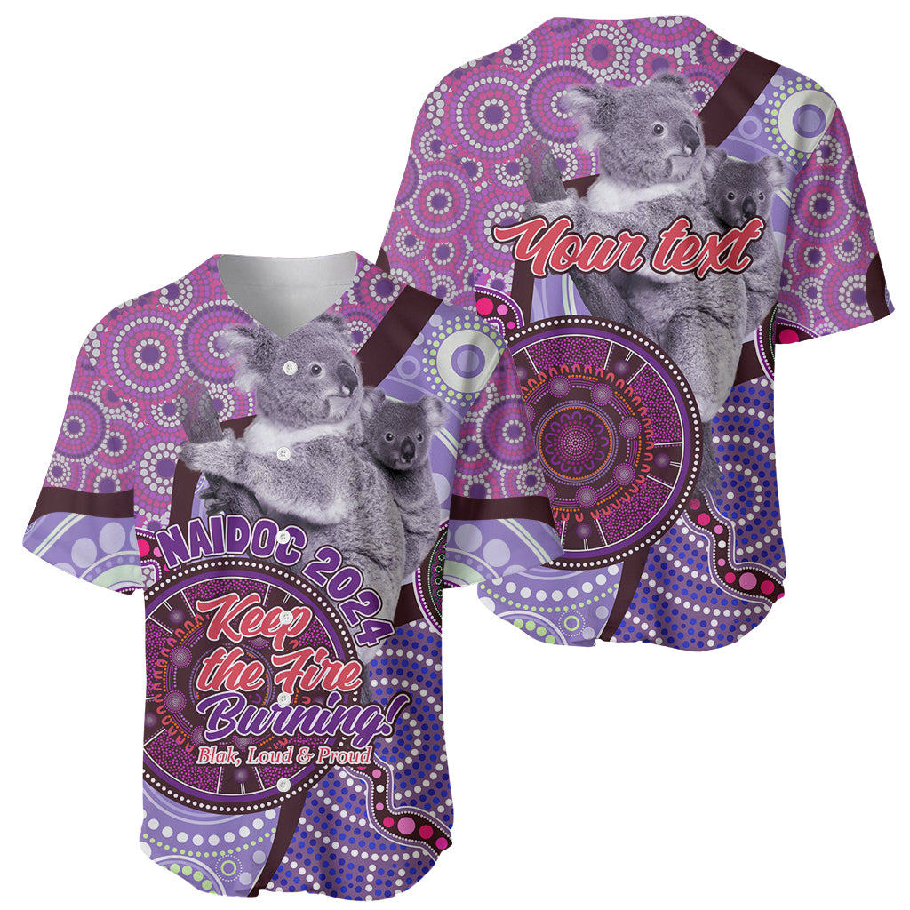 Personalised Australia Koala NAIDOC 2024 Baseball Jersey Keep the Fire Burning