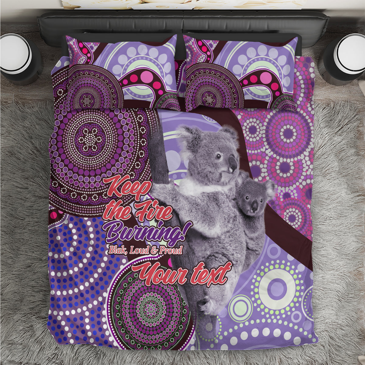 Personalised Australia Koala NAIDOC 2024 Bedding Set Keep the Fire Burning