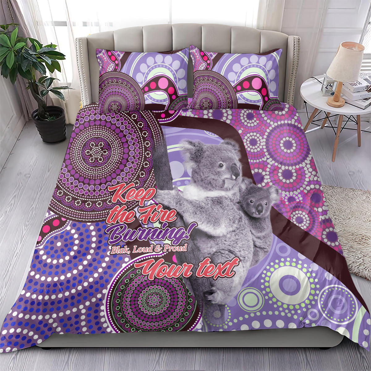 Personalised Australia Koala NAIDOC 2024 Bedding Set Keep the Fire Burning