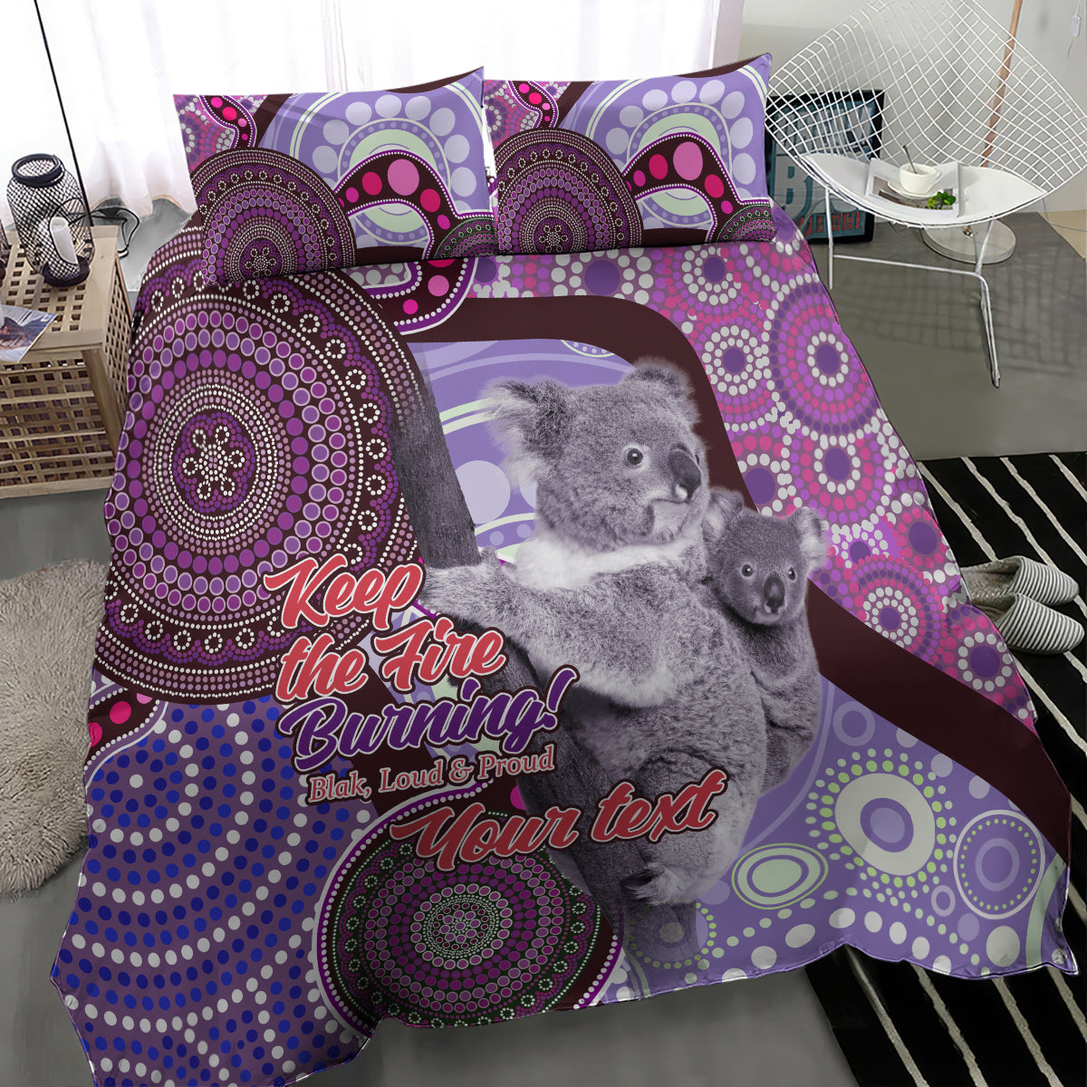 Personalised Australia Koala NAIDOC 2024 Bedding Set Keep the Fire Burning