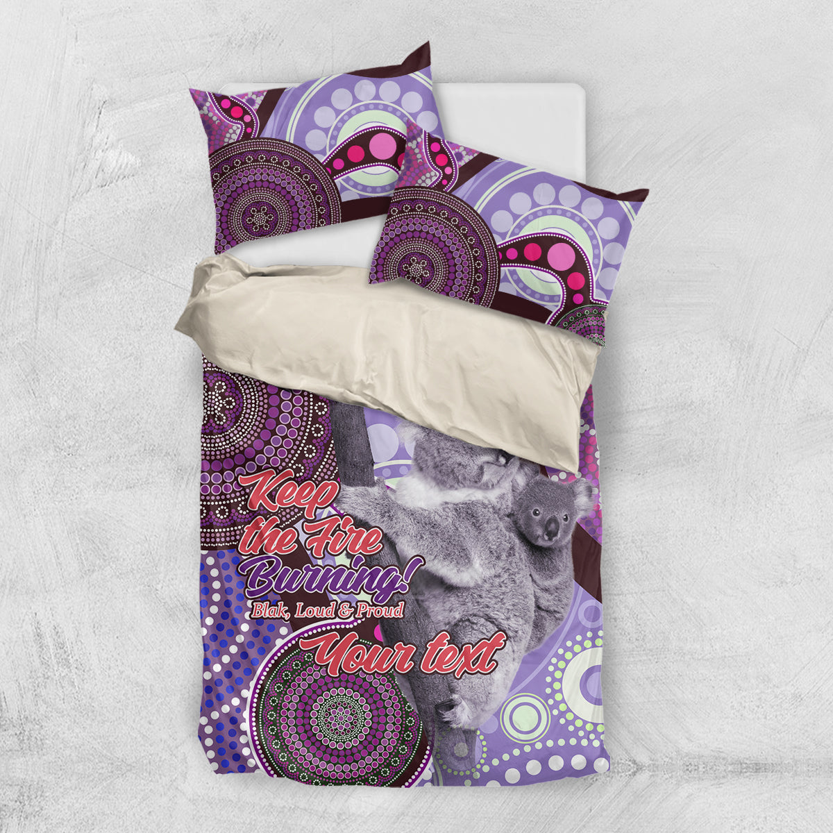 Personalised Australia Koala NAIDOC 2024 Bedding Set Keep the Fire Burning