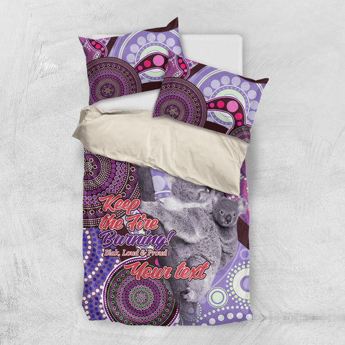 Personalised Australia Koala NAIDOC 2024 Bedding Set Keep the Fire Burning