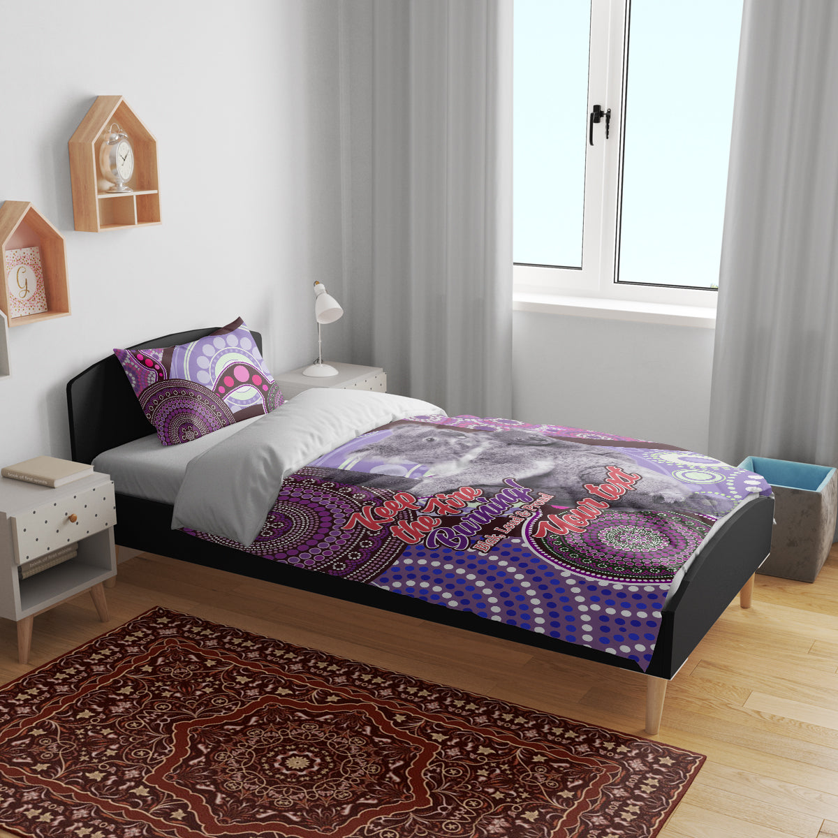 Personalised Australia Koala NAIDOC 2024 Bedding Set Keep the Fire Burning
